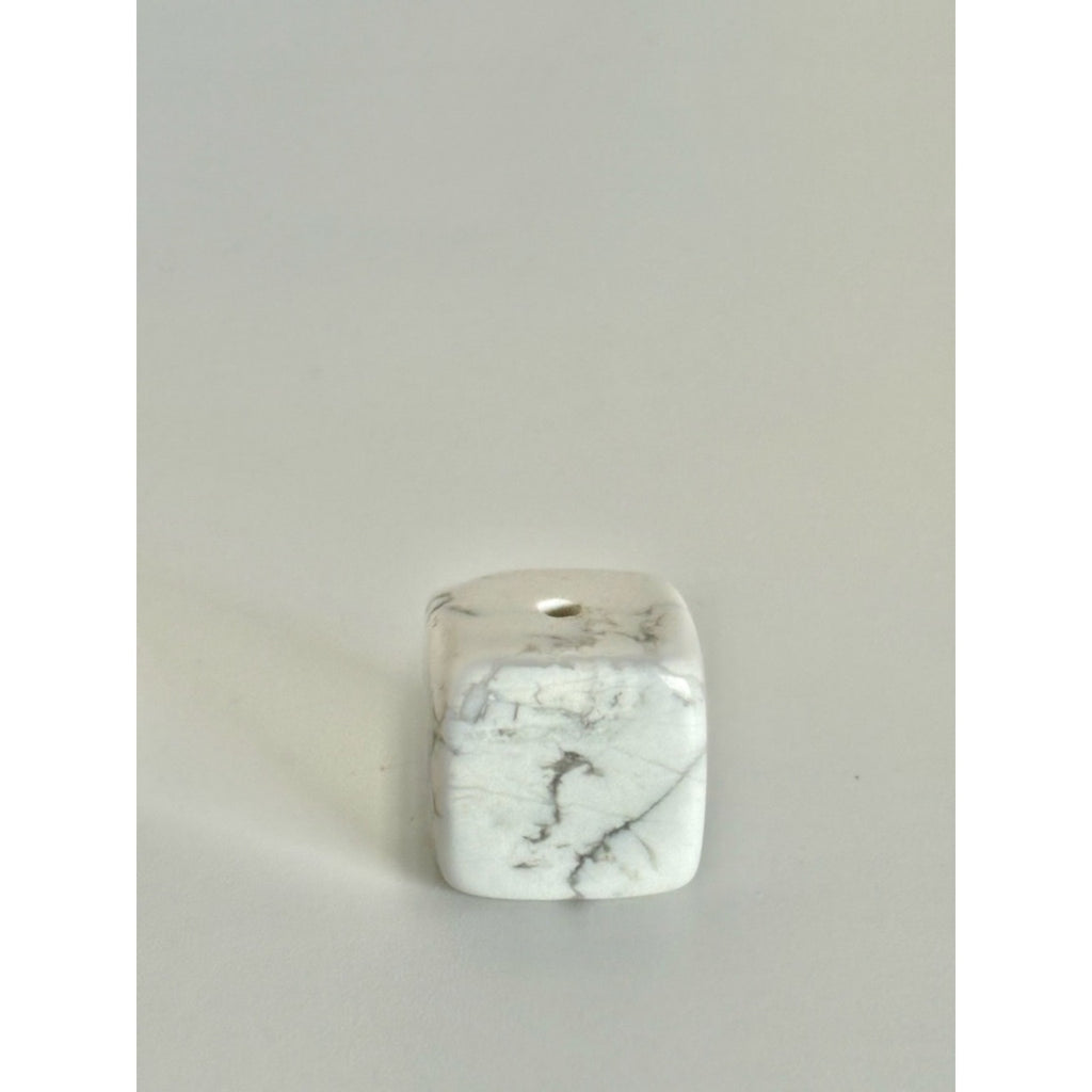 White Howlite Incense Holder Cube | Polished Stone Burner