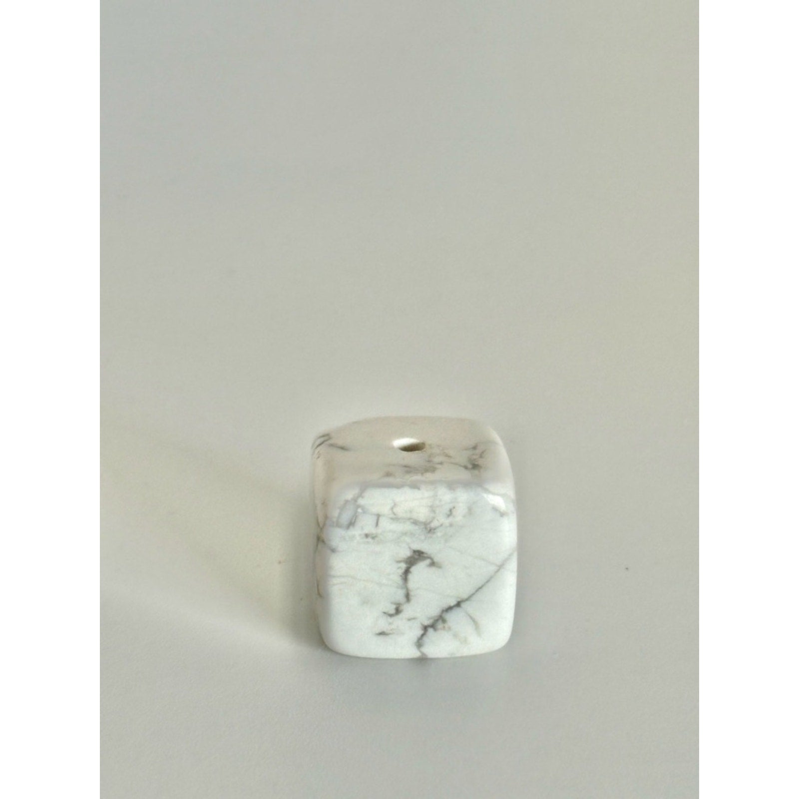 White Howlite Incense Holder Cube | Polished Stone Burner