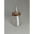 Gold Stacked Ring Set with Clear and Pink Stones