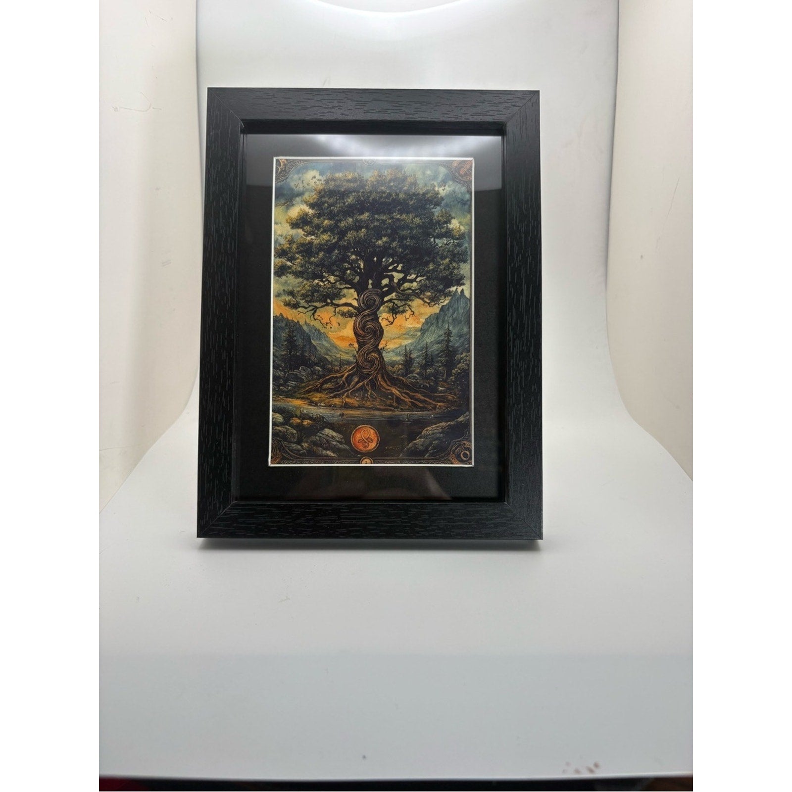 Tree of Life Fantasy Art Print – Framed 5x7 Mystical Nature Decor