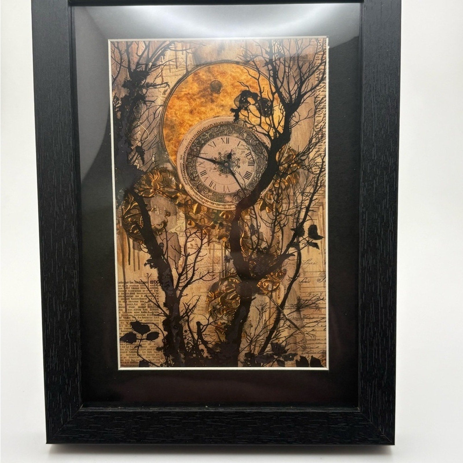 🖤 Gothic Clock & Moon Art Print | 5x7 | New 🖤