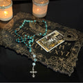 Handmade Turquoise Beaded Crucifix Necklace — NEW WITHOUT TAGS 🏷️