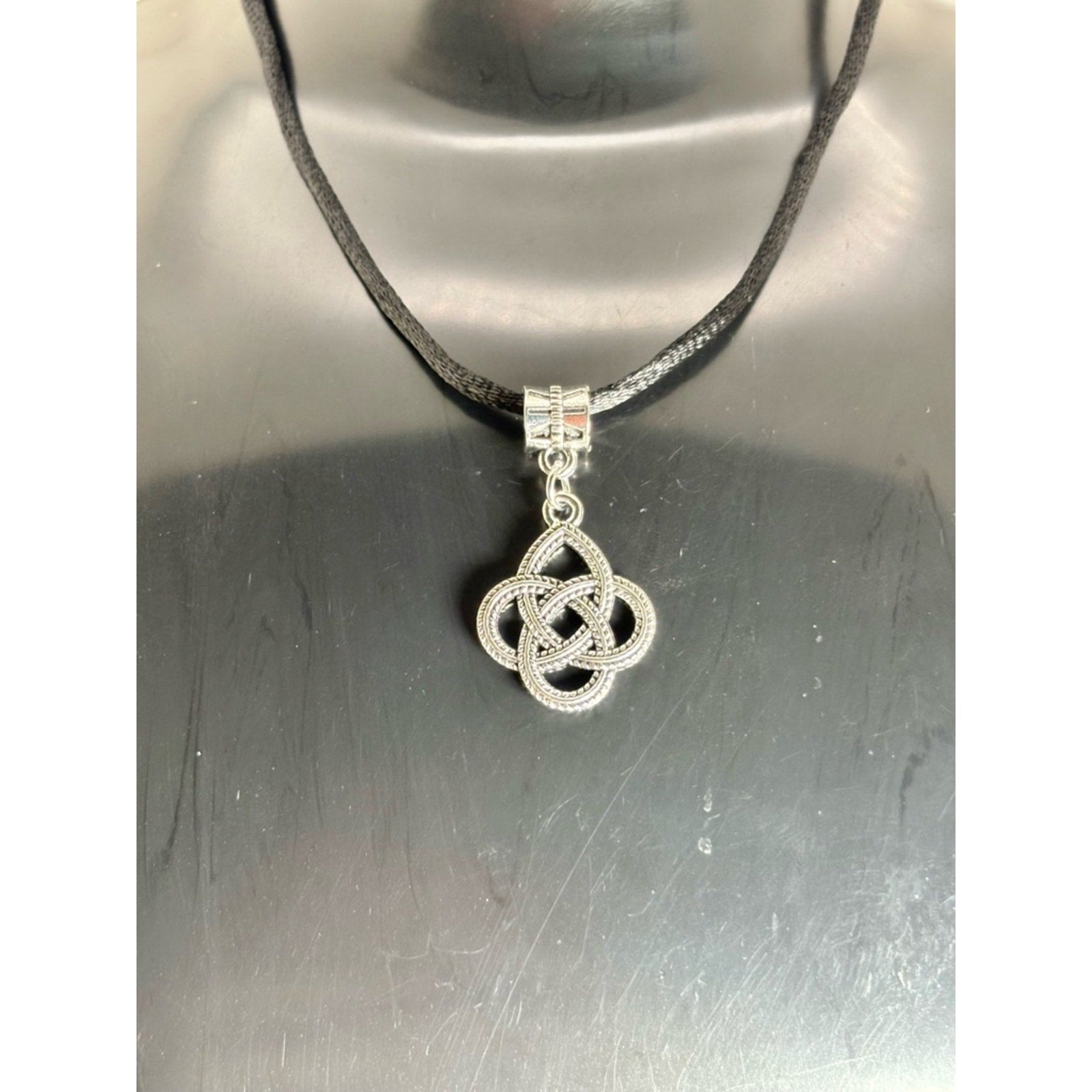 Celtic Knot Pendant Necklace | Silver Tone Eternal Knot