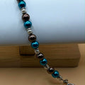 ✨ Handmade Teal & Chocolate Pearl-Style Bracelet ✨