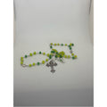 Handmade Beaded Rosary Necklace • Green & Neon Yellow