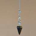 🔮 Brown Stone Pendulum with Silver-Tone Chain