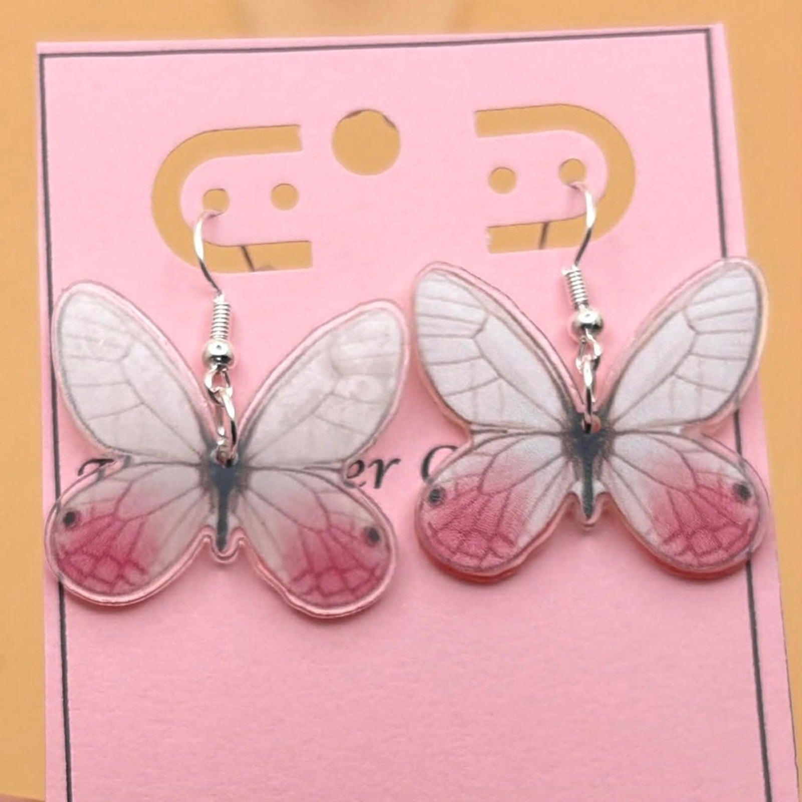 Blush Fairy Butterfly Dangle Earrings
