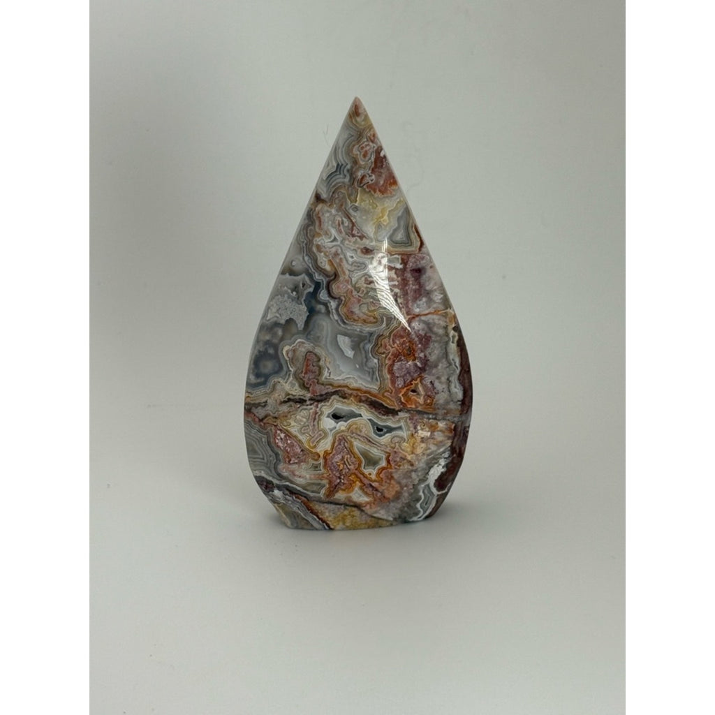 Crazy Lace Agate Flame 3.5” / Mexican Agate Freeform / Banded Crystal Decor