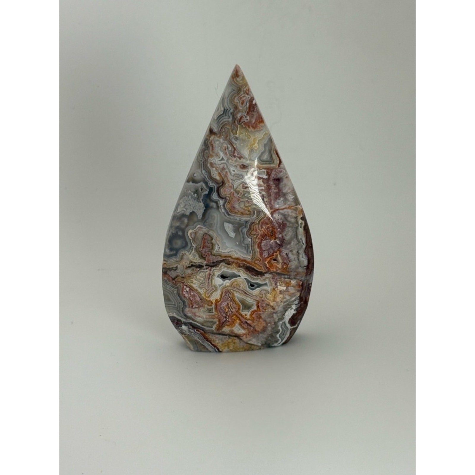 Crazy Lace Agate Flame 3.5” / Mexican Agate Freeform / Banded Crystal Decor