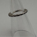 Silver Tone Textured Band Ring – Minimalist Patterned Stack Ring