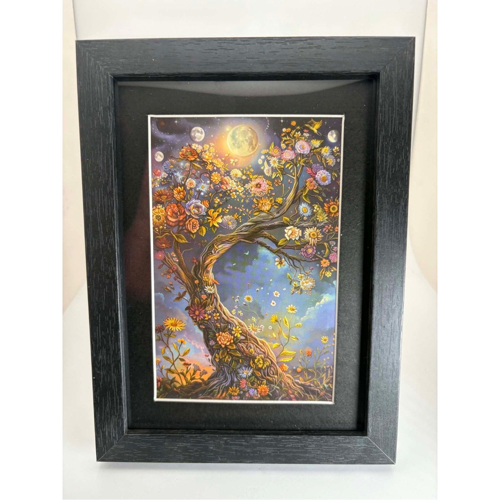 Framed Celestial Tree of Life Art Print | 5x7 Moonlit Fantasy