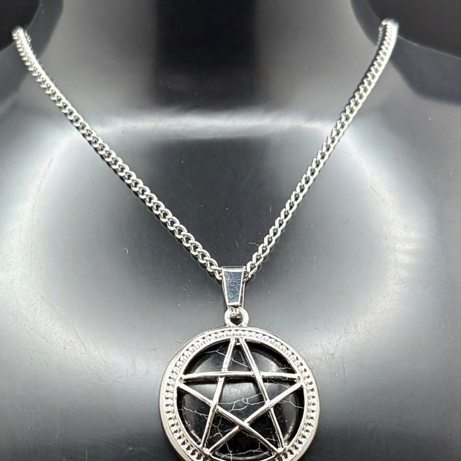 🖤 Black Onyx Pentagram Pendant Necklace 🖤