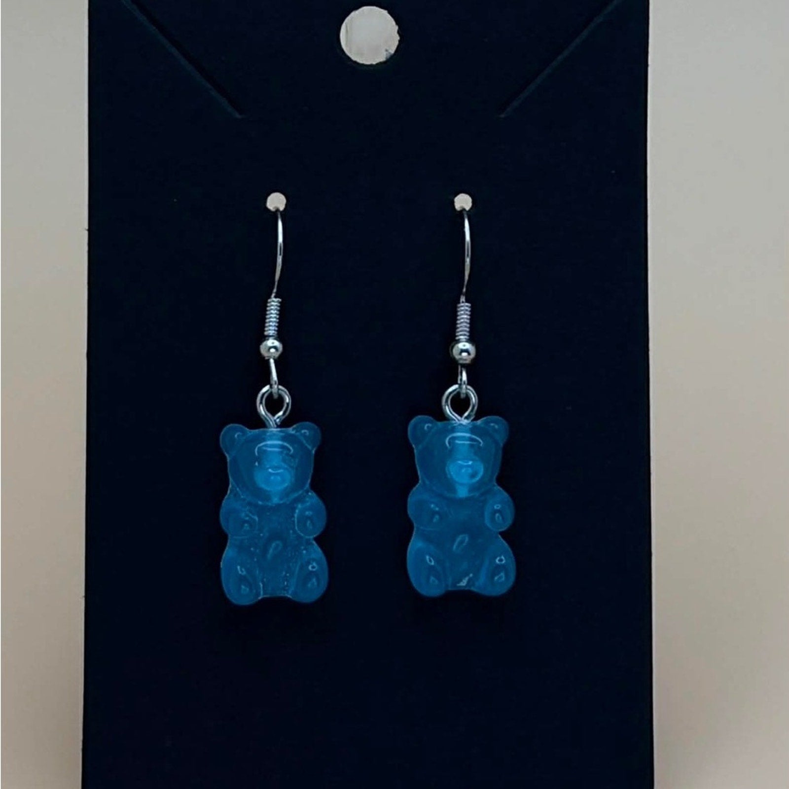 Blue Gummy Bear Drop Earrings
