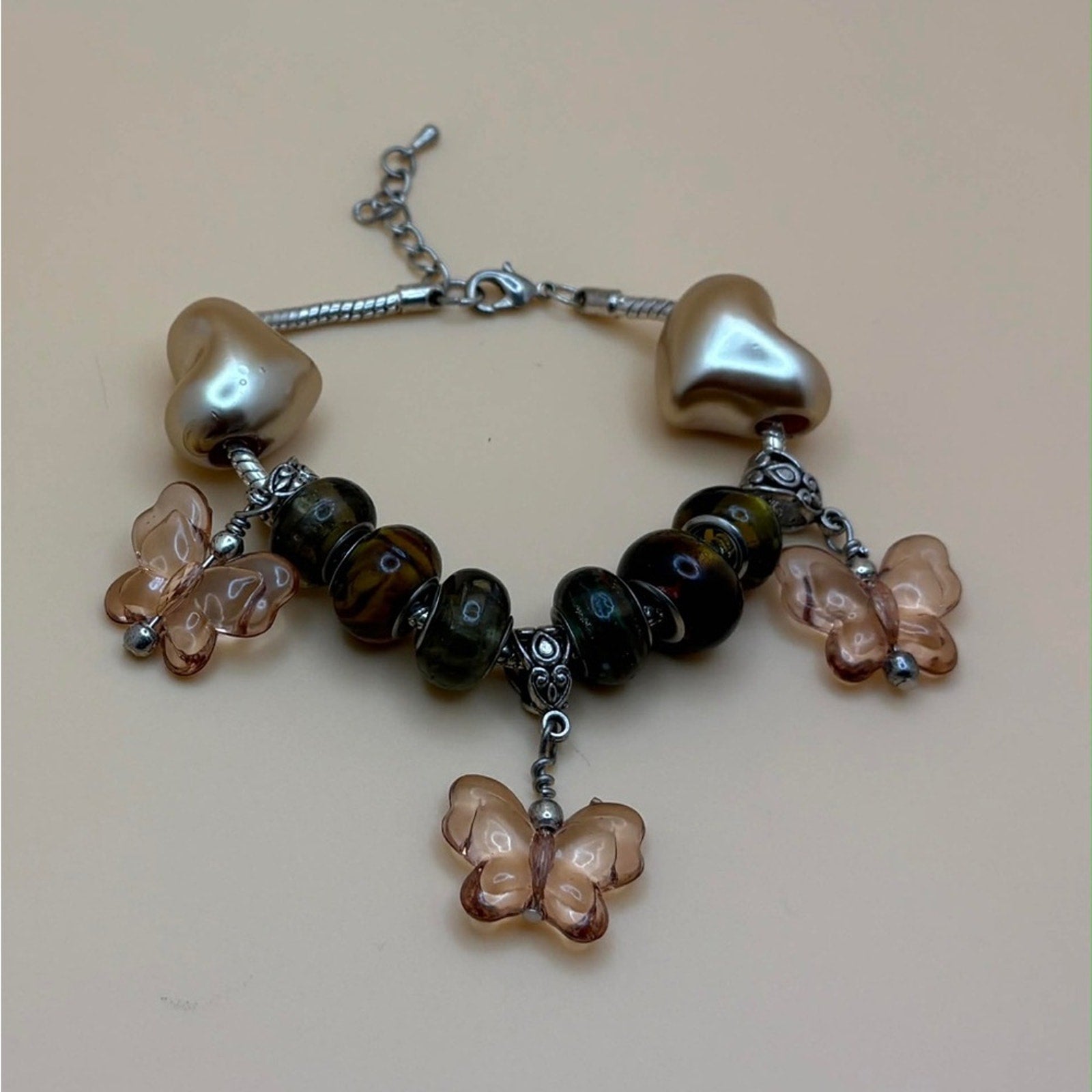 Butterfly Charm Beaded Bracelet | Elegant & Whimsical Jewelry