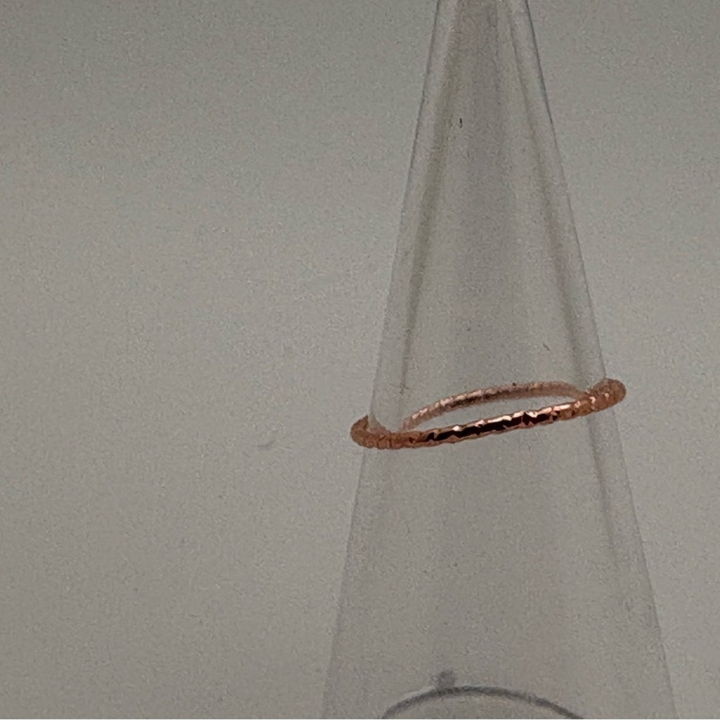 ✨ Minimalist Rose Gold Textured Band Ring – Dainty Stackable Ring ✨
