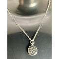 Silver Tone Om Symbol Necklace | Spiritual Yoga Pendant