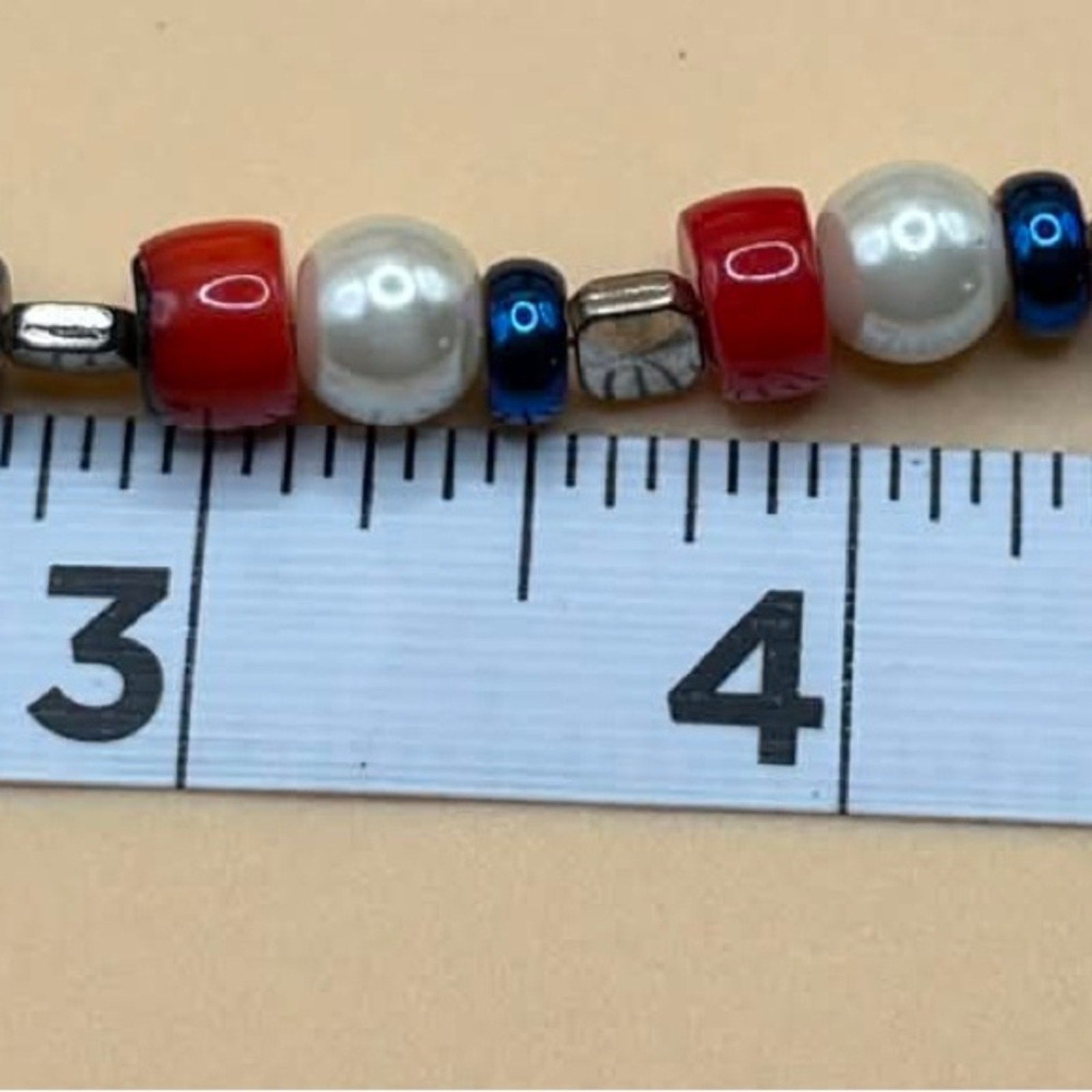 Red White & Blue Beaded Bracelet | Patriotic