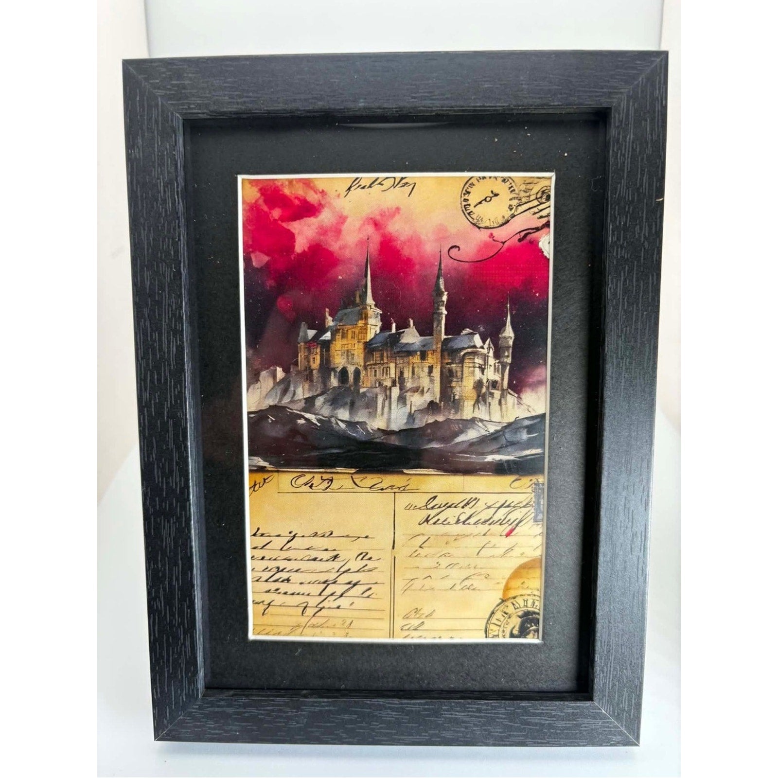 Framed Fantasy Castle Art Print | 5x7 Gothic Fairytale