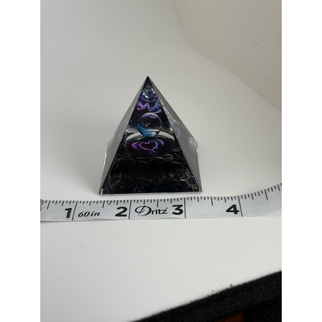Dragon Orgone Pyramid w/ Sphere Center • Protection Energy