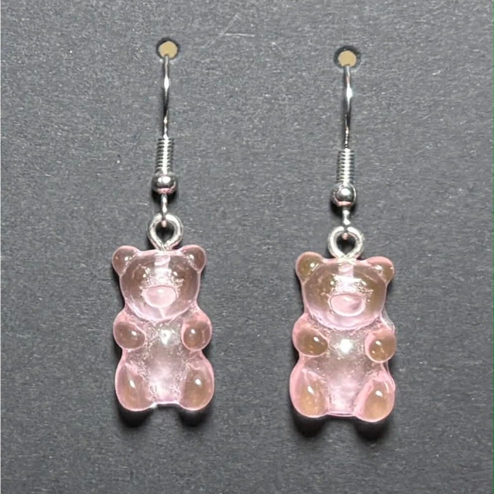 Pink Gummy Bear Drop Earrings