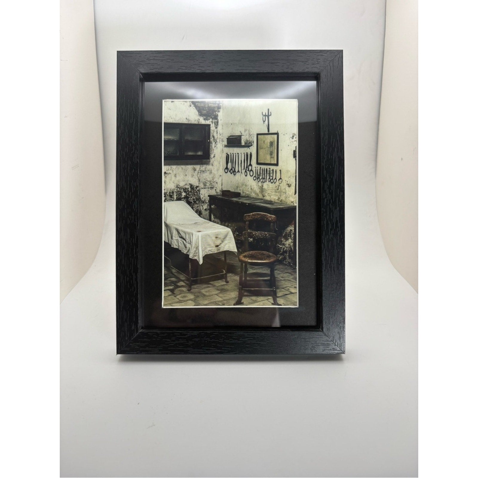 Haunted Asylum Room Art Print – Framed 5x7 Gothic Horror Decor