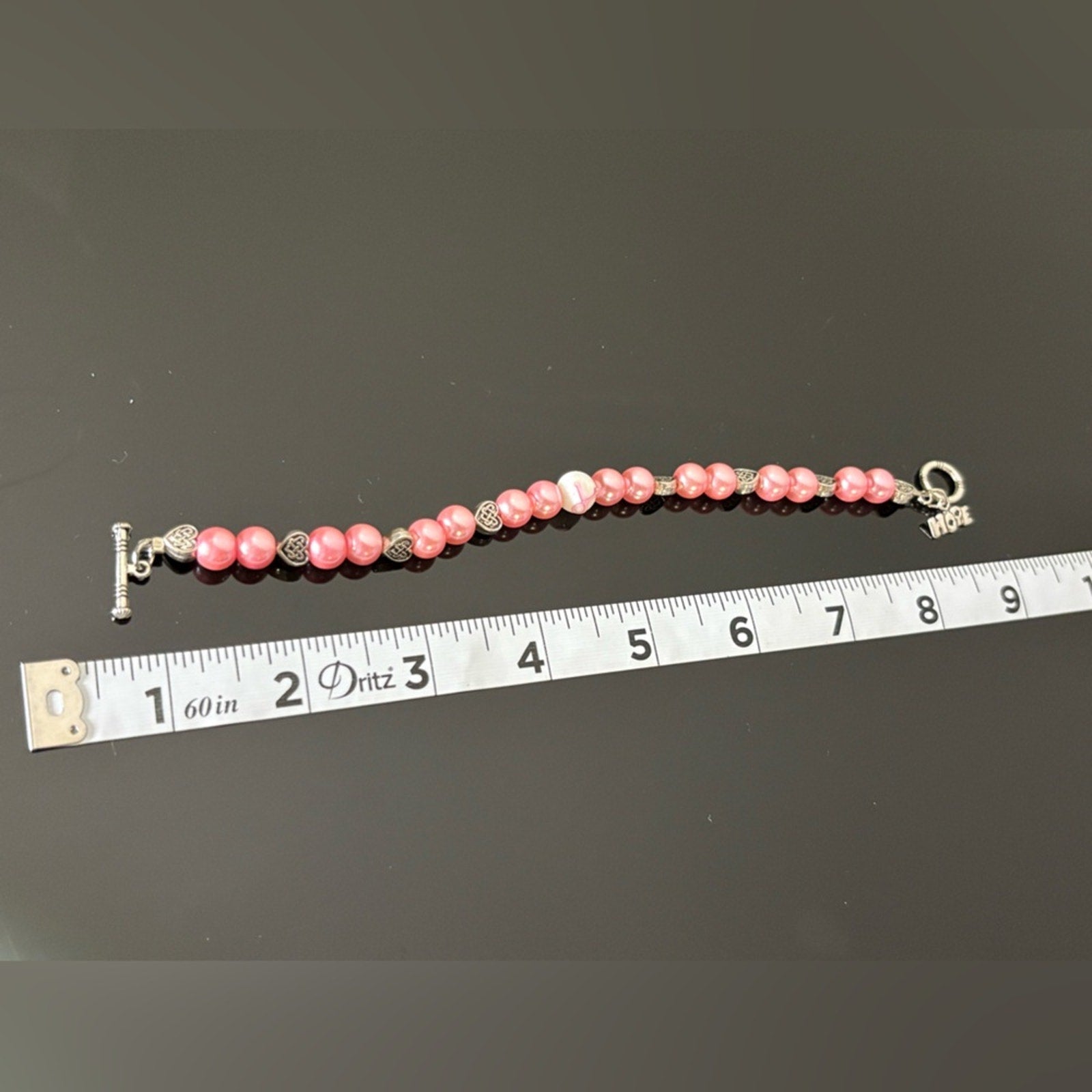 Handmade Pink Beaded Charm Bracelet — NEW WITHOUT TAGS 🏷️