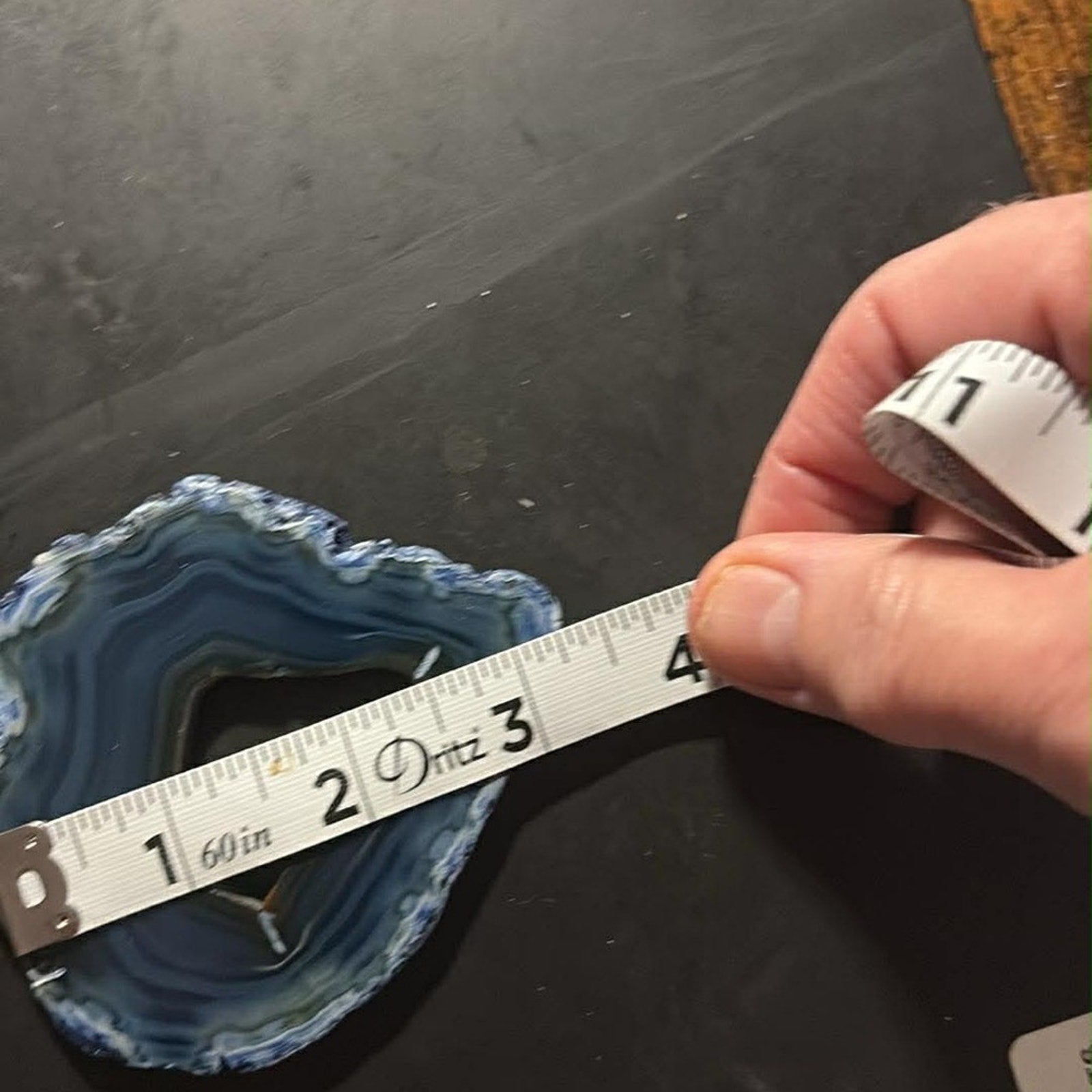 Blue Banded Agate Slice | Natural Crystal Décor | Approx. 3.5–4”