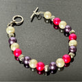 🩷Hand-Beaded Pearl & Metallic Accent Bracelet – NWOT🩷🔖