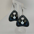 🌙 Mystical Cat Planchette Dangle Earrings – Celestial Witchy Style – New