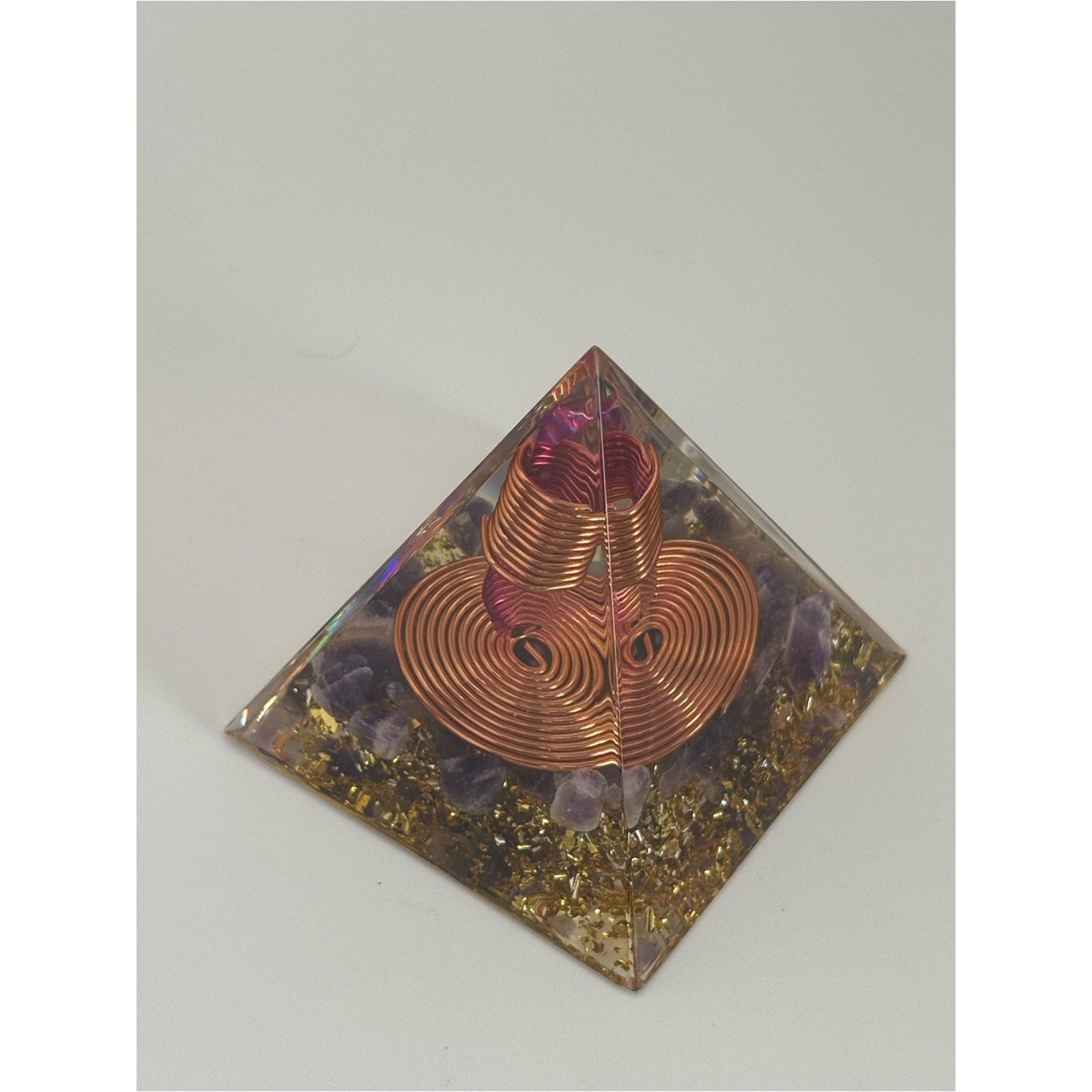 Amethyst Orgone Pyramid | Copper Coil Energy Generator