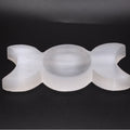 Selenite Triple Moon Goddess Carving – 4” Crystal Moon Phase Altar Decor