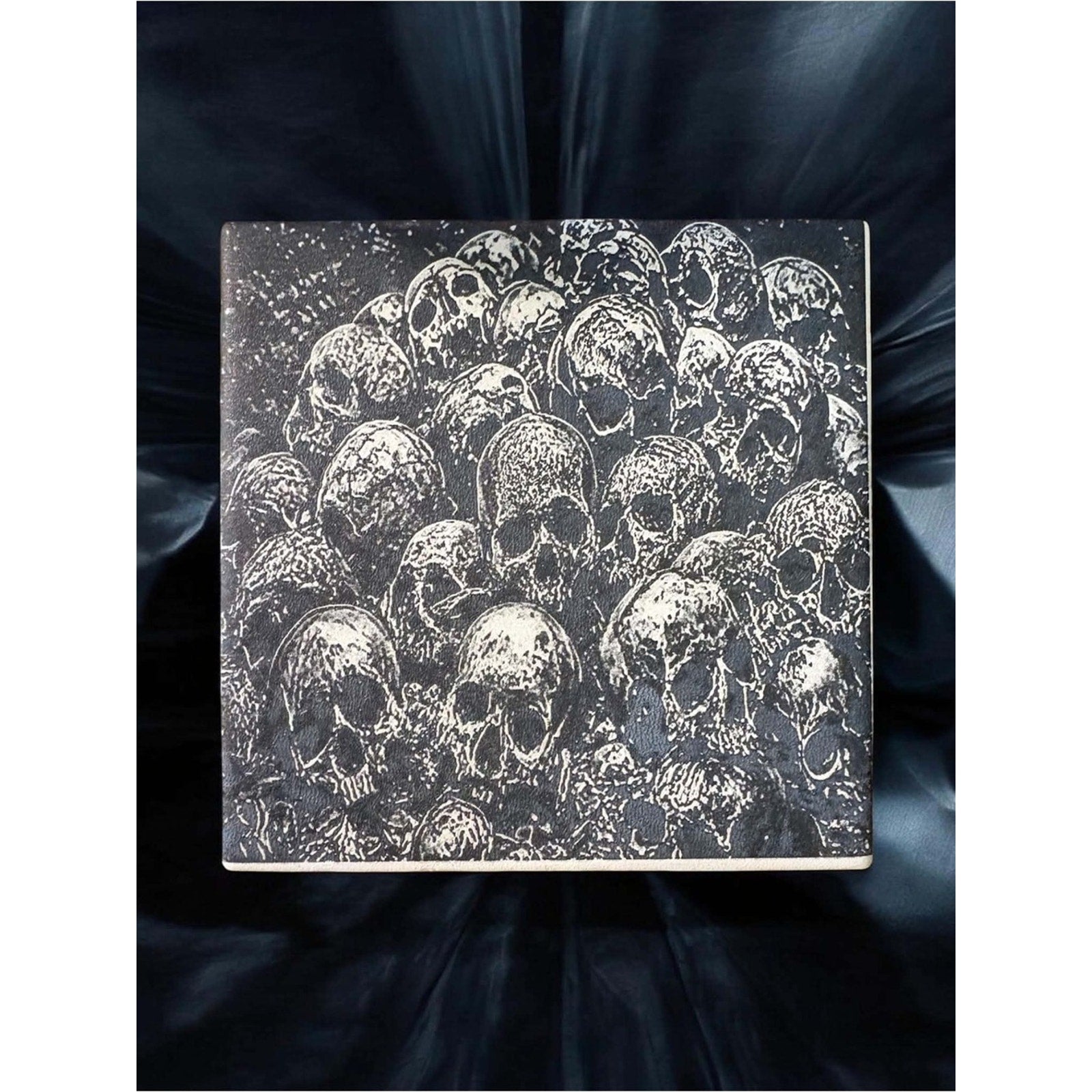 4x4 Gothic Skull Art Tile | Norton White Tile Technique