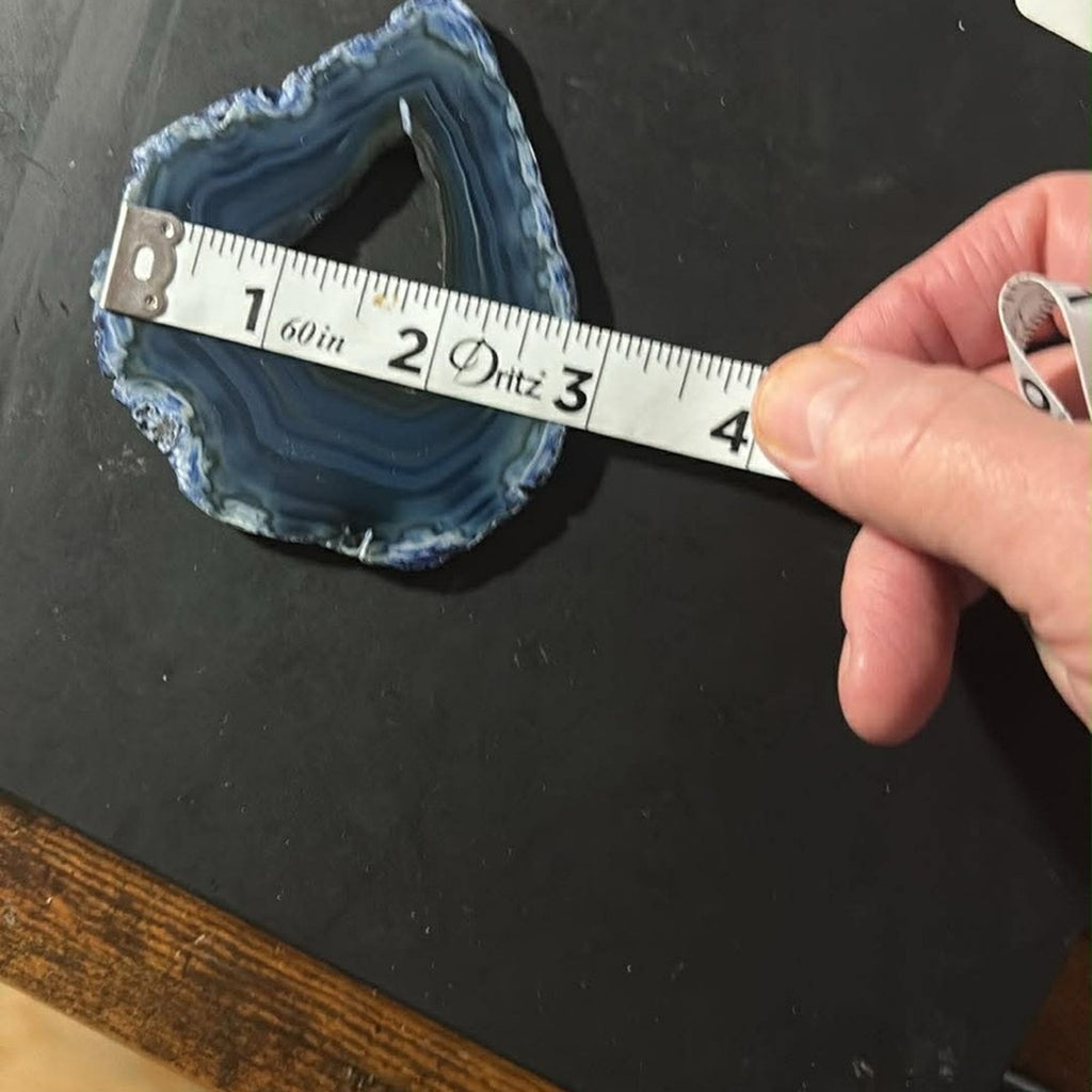 Blue Banded Agate Slice | Natural Crystal Décor | Approx. 3.5–4”