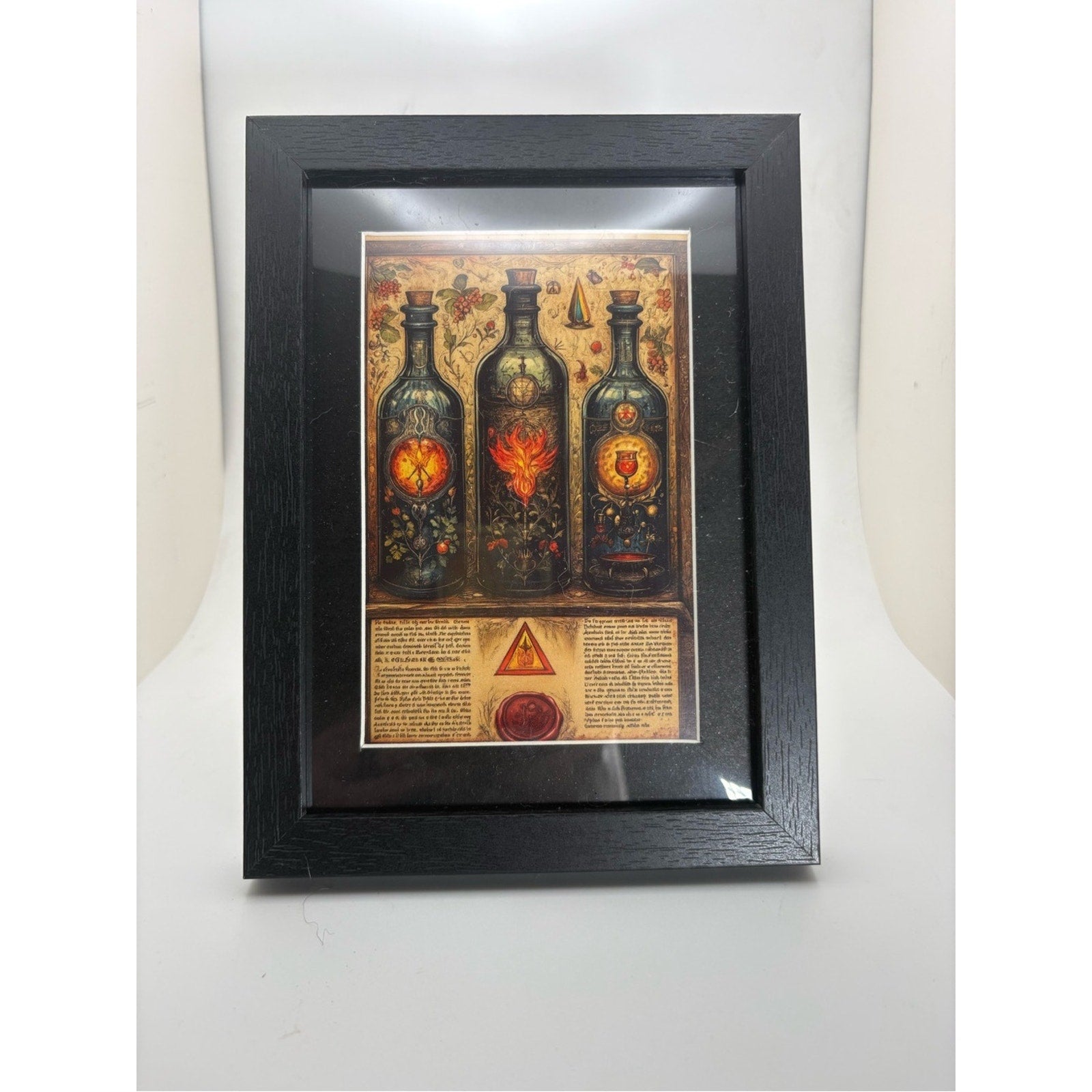 Alchemy Potion Bottle Art Print – Framed 5x7 Witchy Apothecary Decor