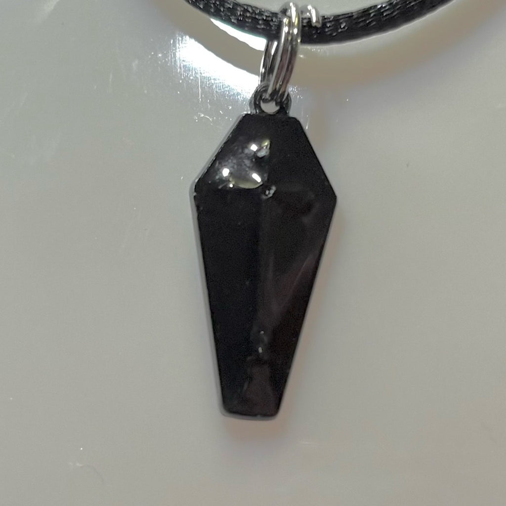 🖤 Black Coffin Pendant Necklace | Gothic Cross Detail 🖤
