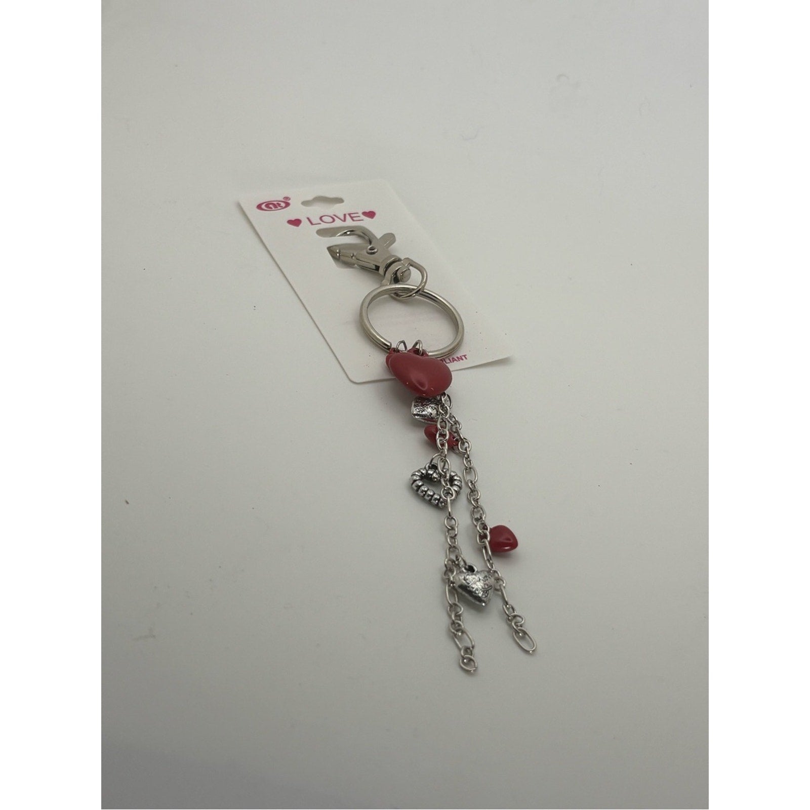 Romantic Pink Heart Charm Keychain / Bag Charm