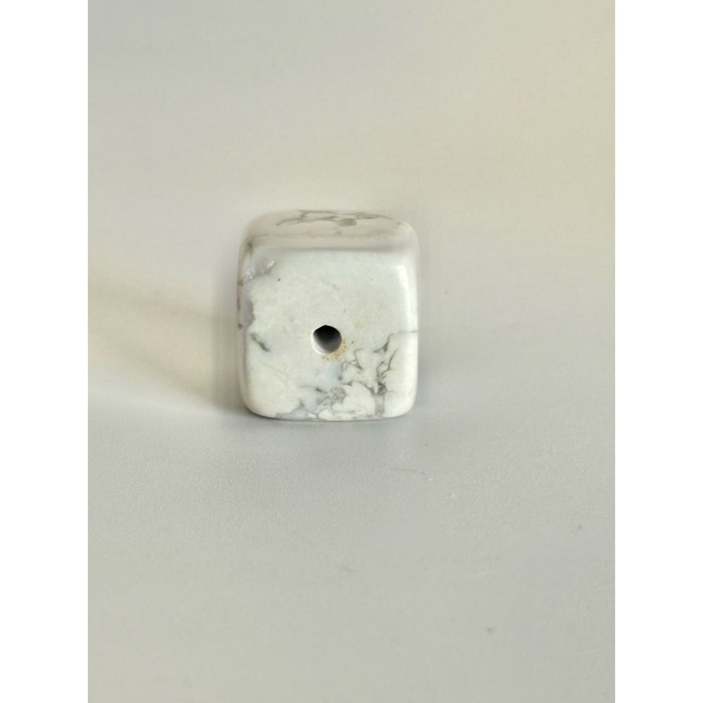 White Howlite Incense Holder Cube | Polished Stone Burner