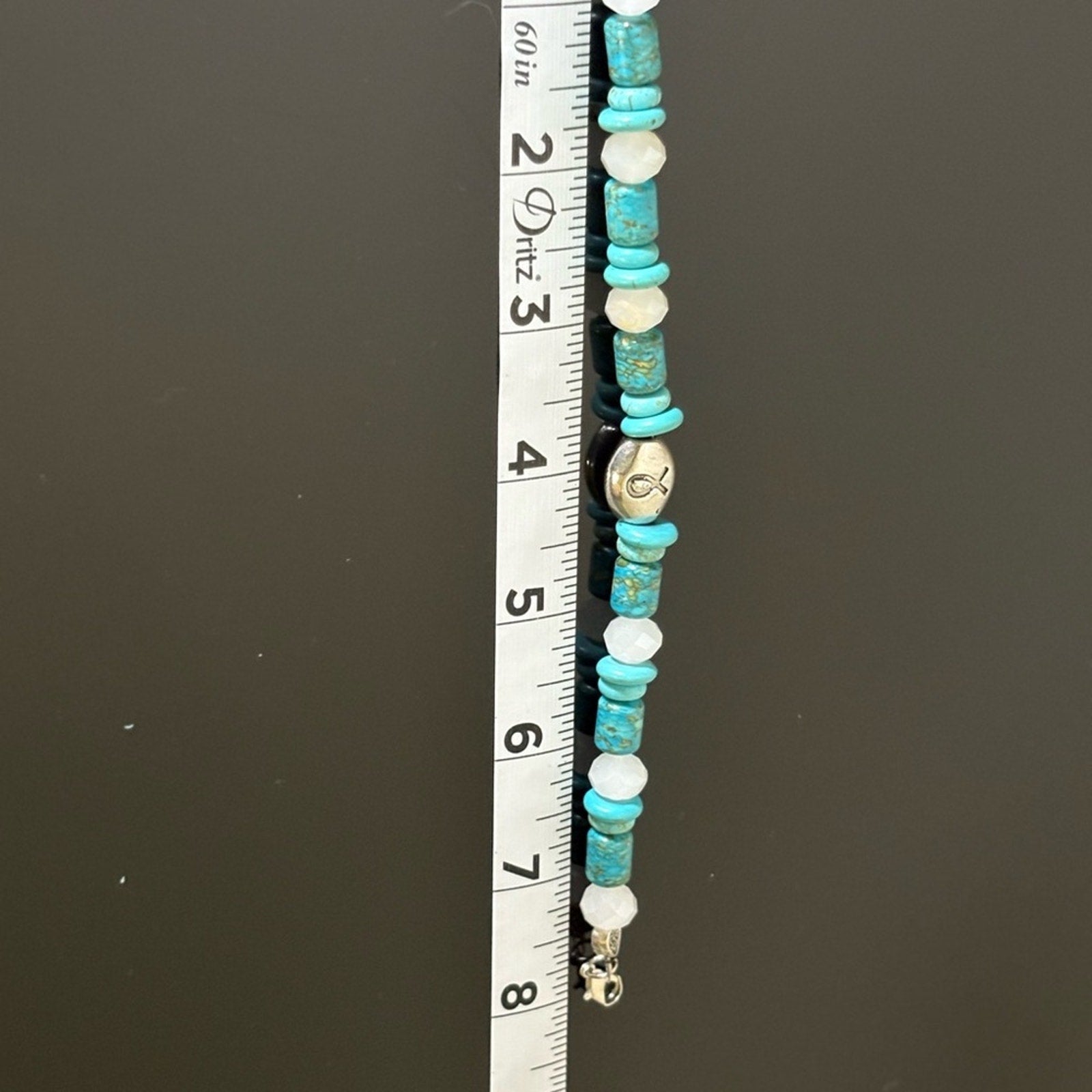 Handmade Turquoise & White Beaded Bracelet — NEW WITHOUT TAGS 🏷️