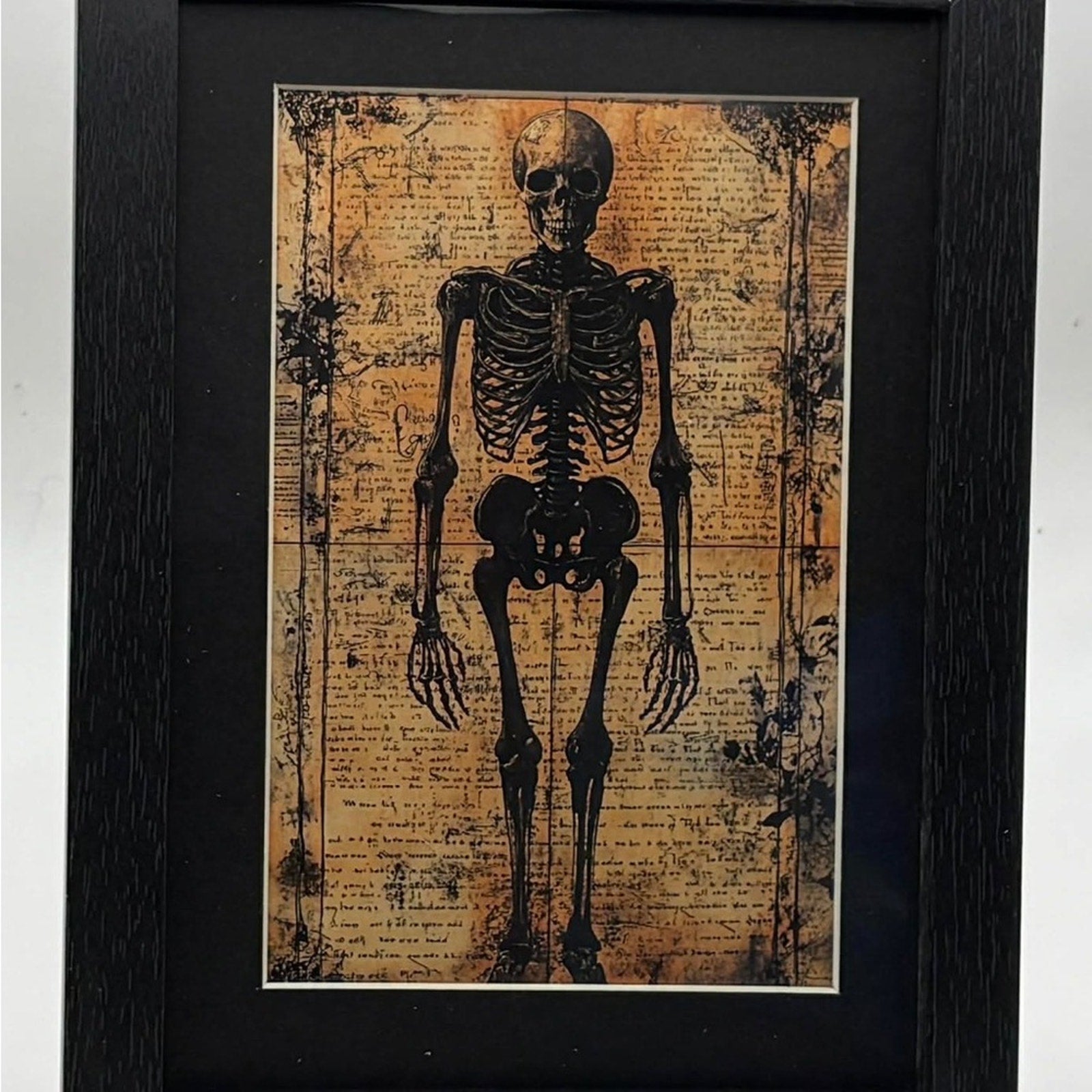 🖤📜 Gothic Anatomical Skeleton Art – Framed Dark Academia Wall Décor