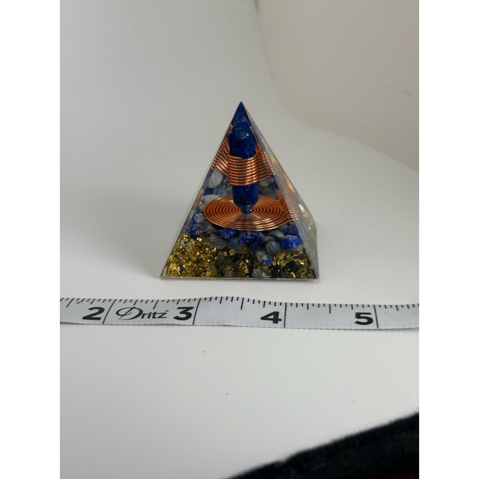 Lapis Lazuli Orgone Pyramid w/ Copper Coil • Energy Generator