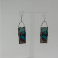 Turquoise & Copper Tone Geometric Drop Earrings