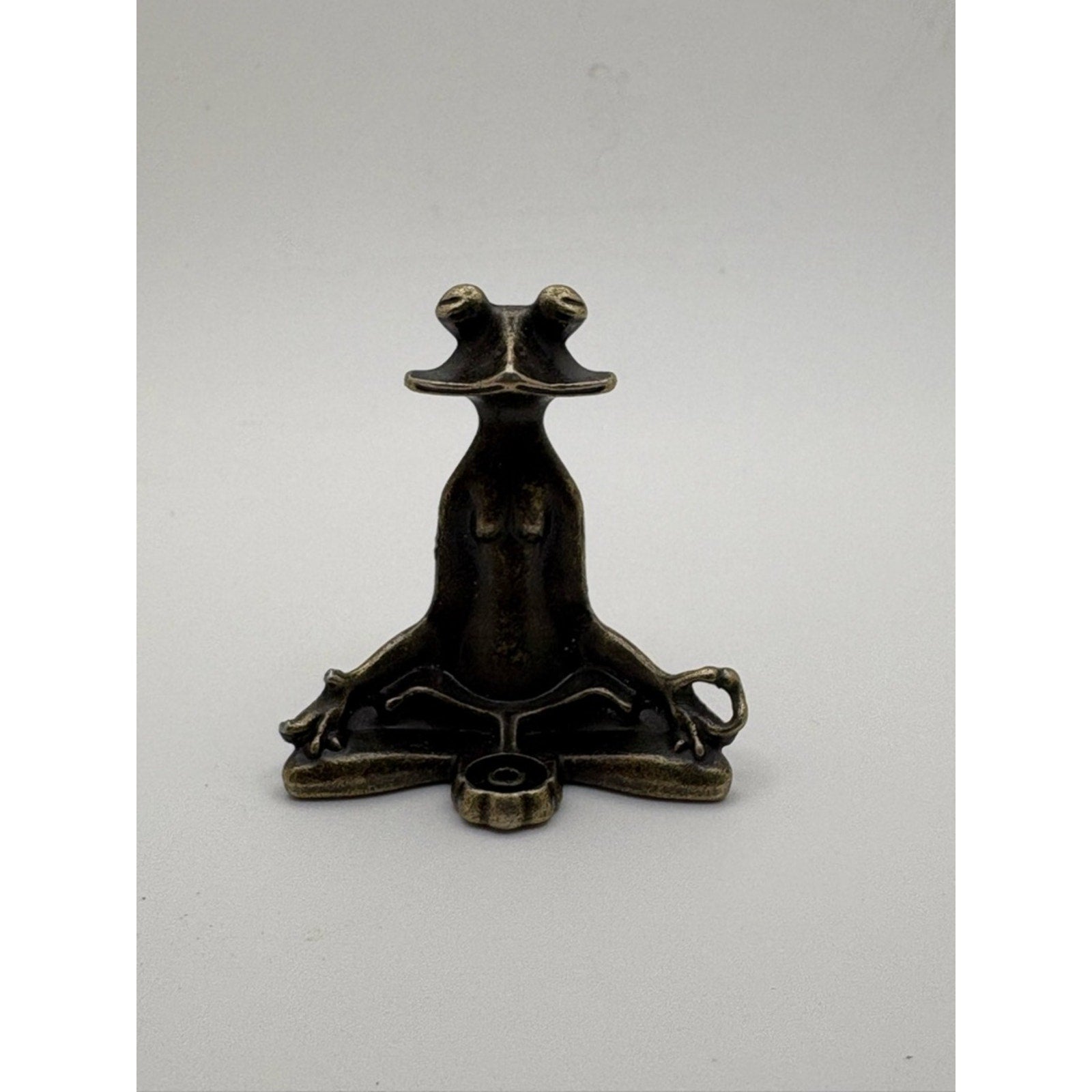 Vintage Style Brass Frog Incense Burner Holder Zen Meditation Decor