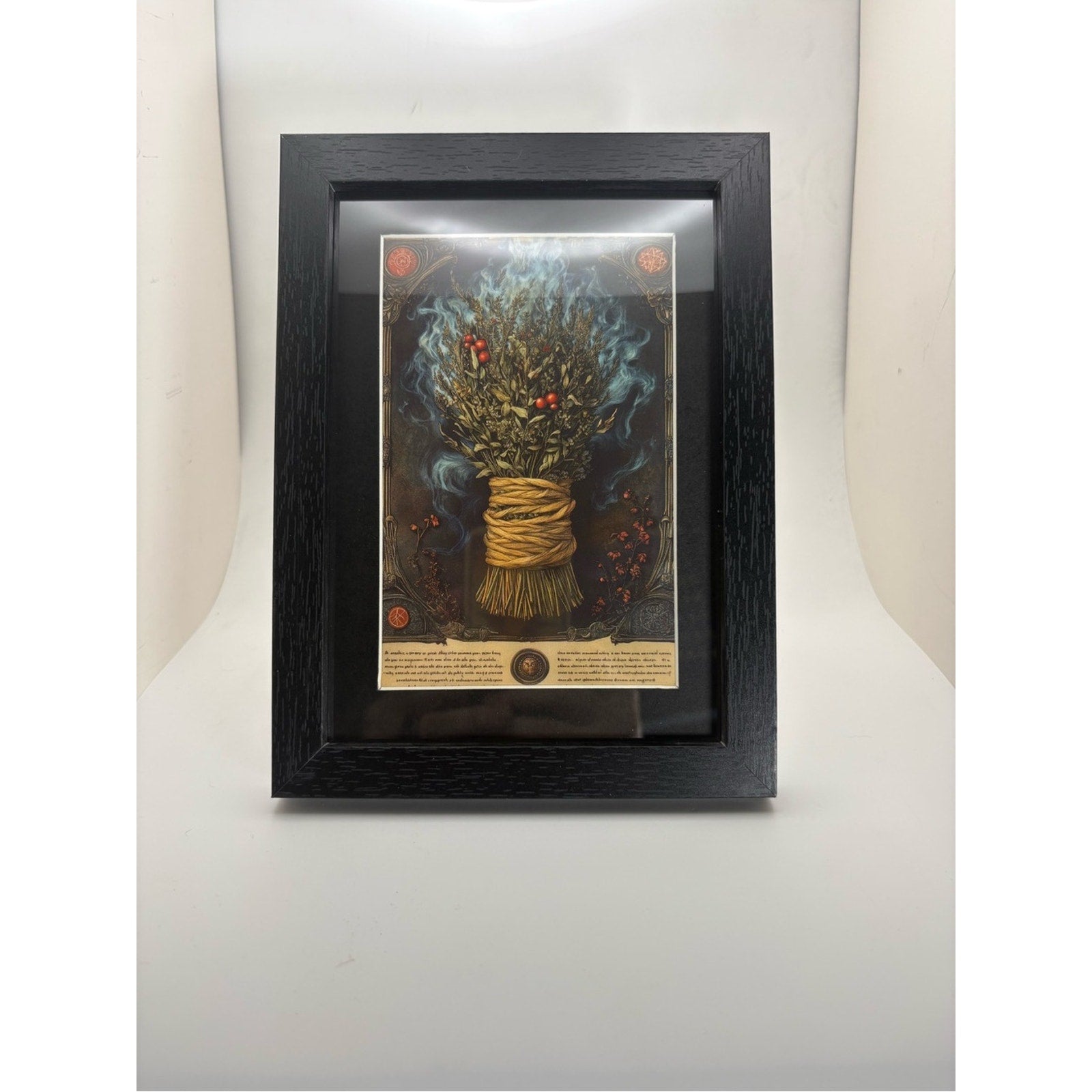 Smudging Herb Bundle Art Print – Framed 5x7 Witchy Apothecary Decor