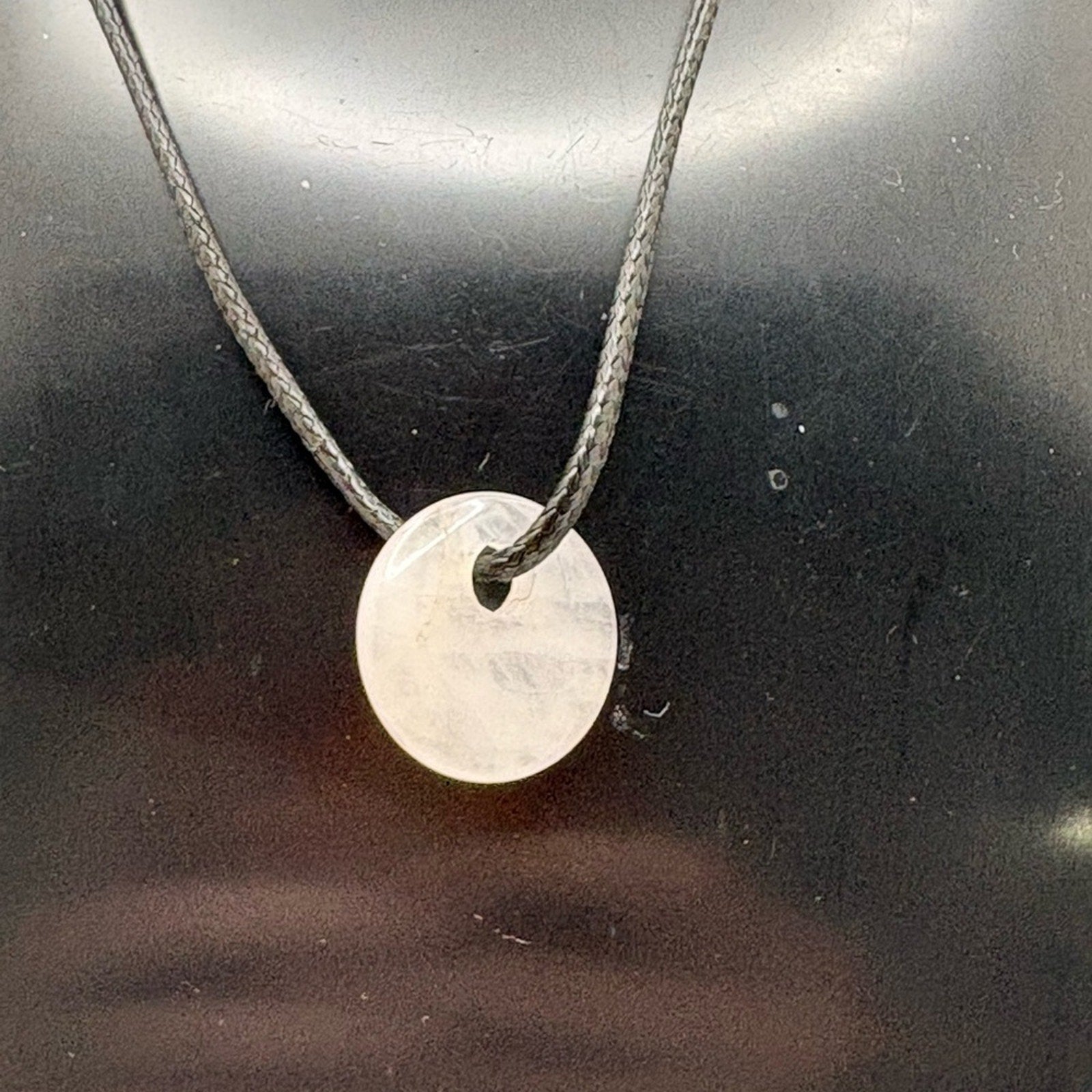 💗 Rose Quartz Donut Pendant Necklace – New