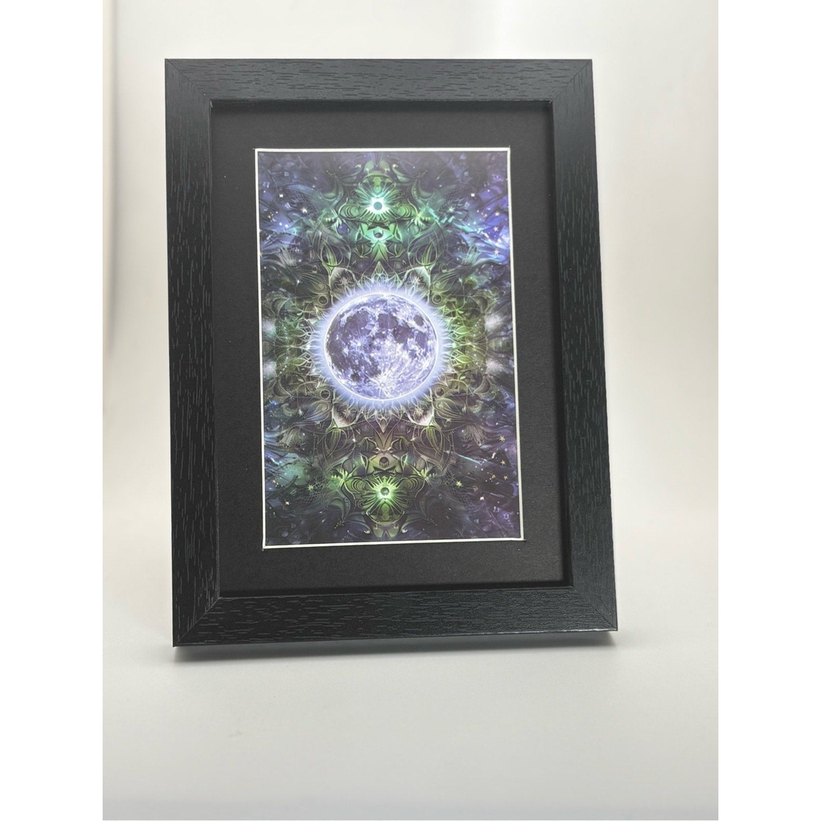 Cosmic Moon Mandala Framed Art Print