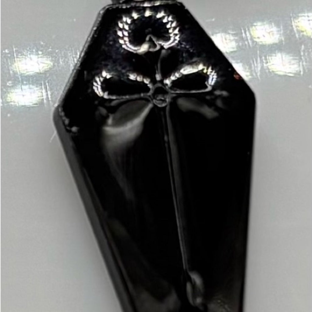 🖤 Black Coffin Pendant Necklace | Gothic Cross Detail 🖤