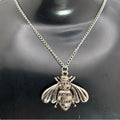 🐝 Silver Tone Bee Pendant Necklace – New