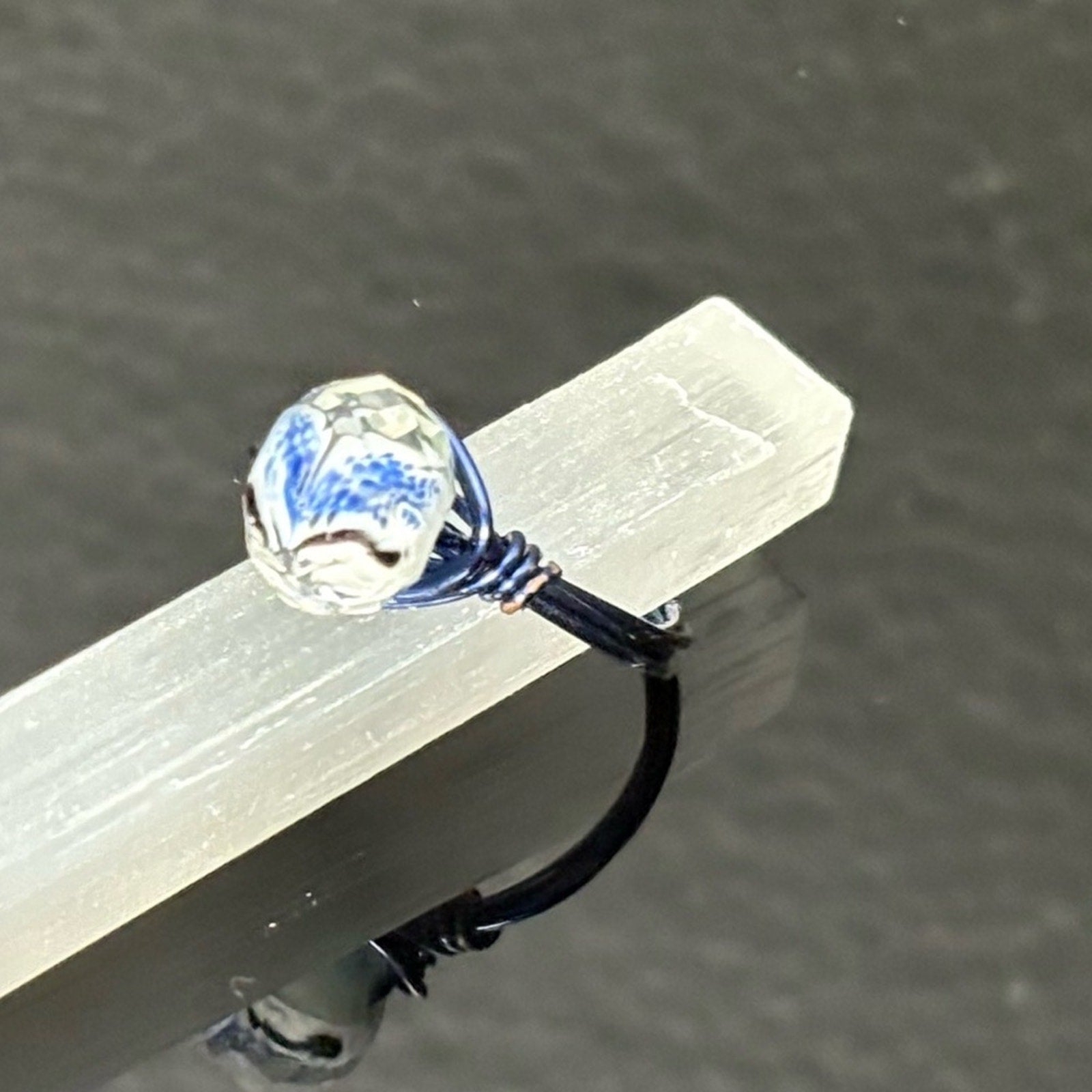 💙Handmade Blue Wire-Wrapped Ring — NWOT 🔖💙