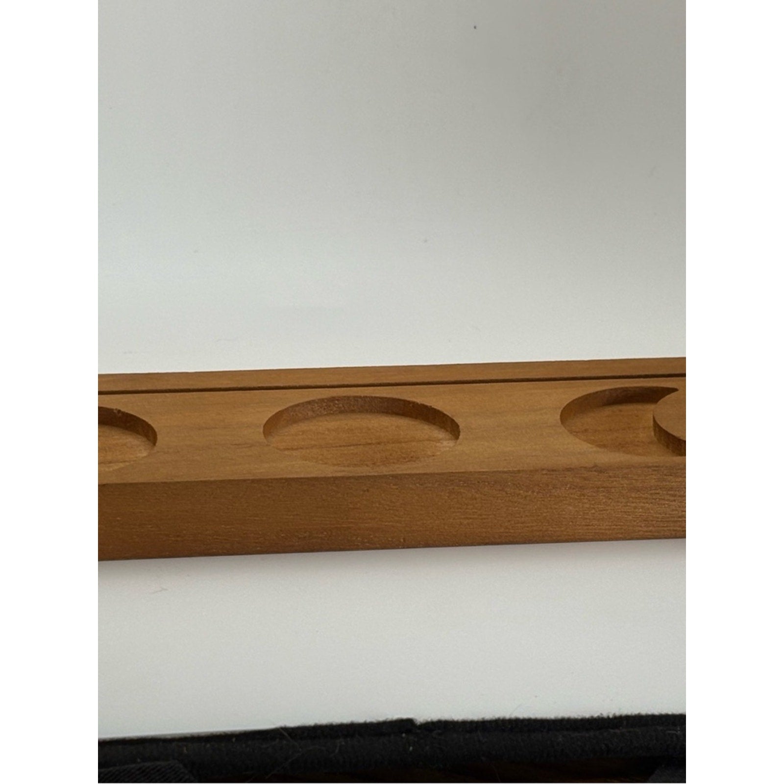 Triple Moon Tarot Card Holder • Crystal & Candle Altar Stand • Wooden Display