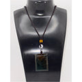 Moss Agate Rectangular Pendant Necklace